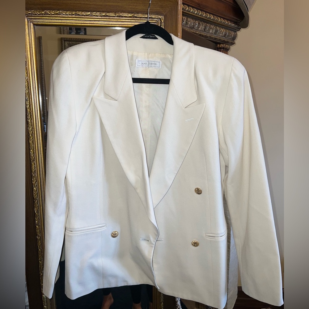 Jane Justin white blazer size 4